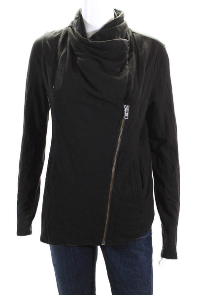 Helmut Helmut Lang Womens Cotton Collared Long Sleeve Zip Up Jacket Black Size M