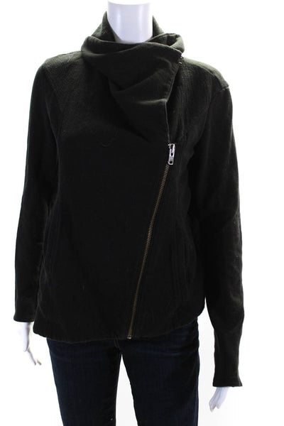 Helmut Womens Gray Full Zip Cowl Neck Long Sleeve Jacket Size S