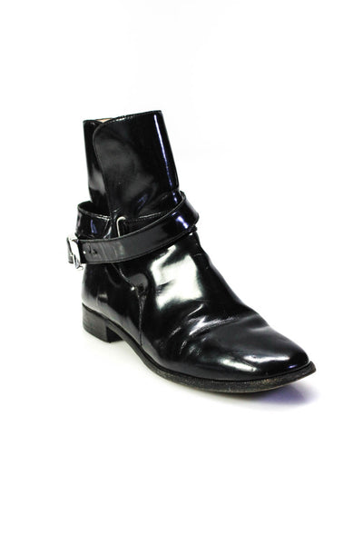 Marc By Marc Jacobs Womens Patent Leather Ankle Strap Boots Black Size 6US 36EU