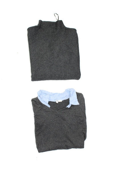 Tahari Women's Mock Neck Long Sleeves Zip Pullover Sweater Gray Size XS Lot 2
