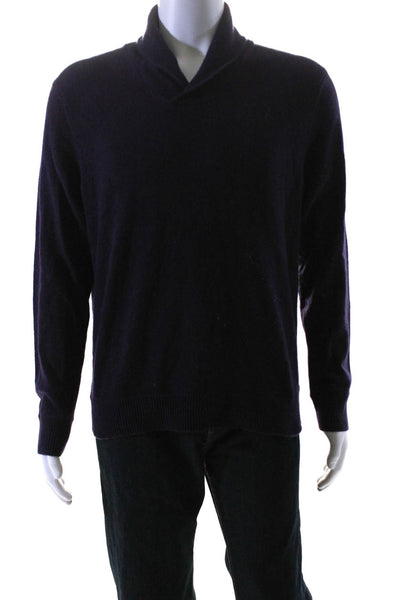 Saks Fifth Avenue Mens Cashmere Long Sleeves Sweater Purple Size Large
