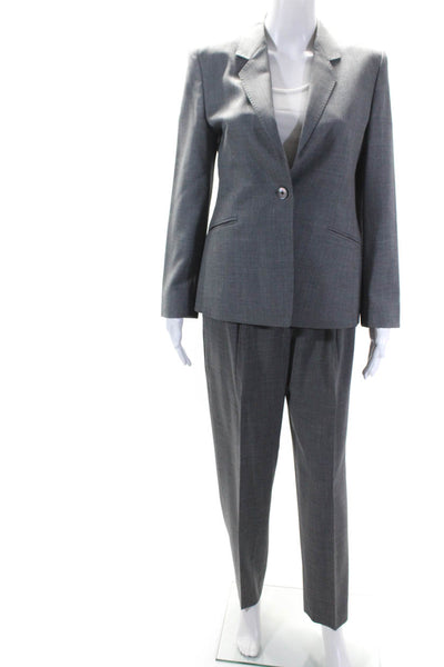 Max Mara Womens Wool Unlined 2 Piece One Button Suit Gray Size 6