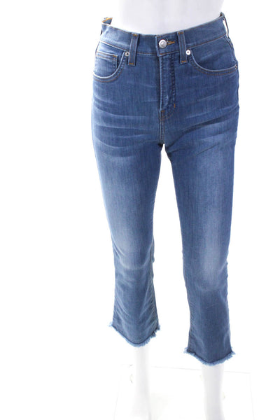 Veronica Beard Womens Carly Kick Flare Medium Wash High Rise Jeans Blue Size 25