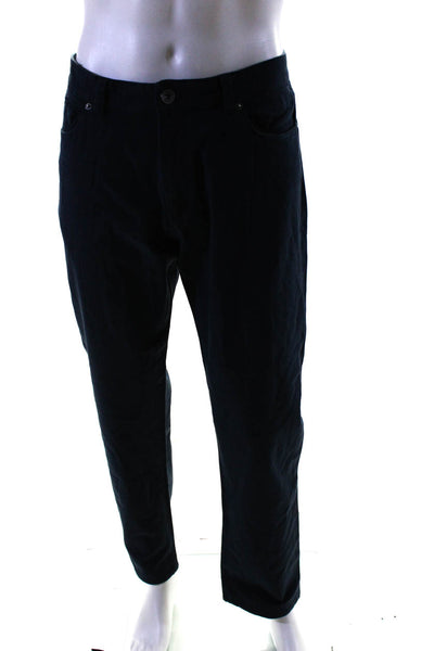 Calvin Klein Mens Slim Fit Straight Leg Pants Navy Blue Black Cotton Size 34