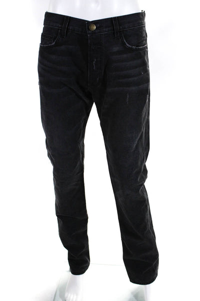 Current/Elliott Mens Cotton Five Pocket Zip Fly Straight Leg Jeans Black Size 33
