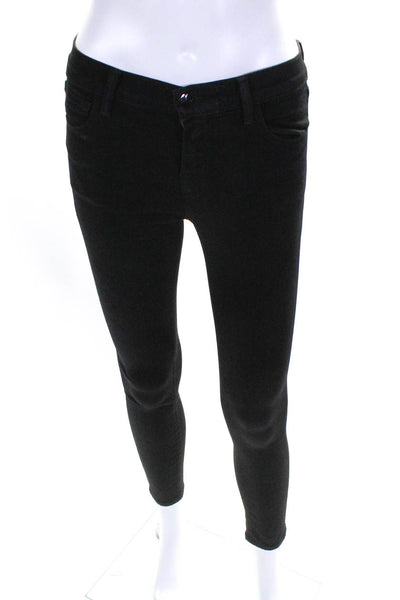 J Brand Womens Solid Black Cotton Mid-Rise Skinny Leg Jeans Size 24