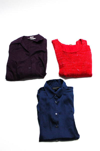 Banana Republic Calvin Klein Womens Shirts Knit Top Blue Red XS Medium 6 Lot 3