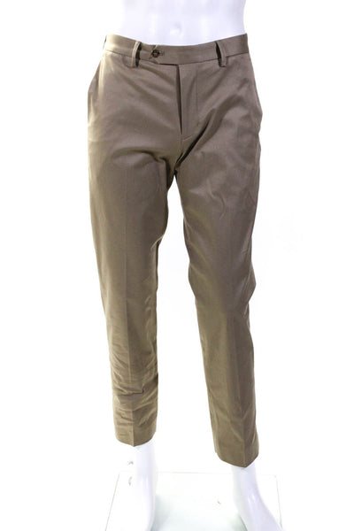 J Crew Mens Bowery Slim Leg Pleated Khaki Dress Pants Beige Size 29 32