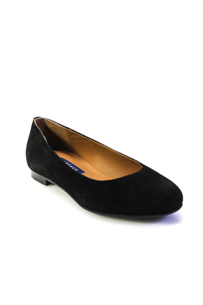 Margaux Womens Slip On Round Toe Classic Ballet Flats Black Suede Size 34M