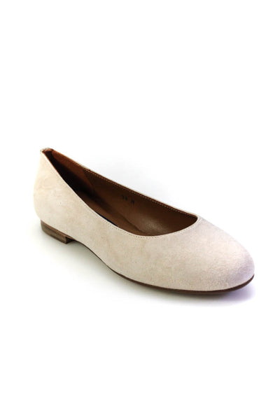 Margaux Womens Slip On Round Toe Classic Ballet Flats Natural Suede Size 34M