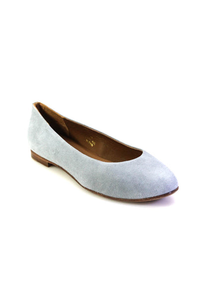 Margaux Womens Slip On Round Toe Classic Ballet Flats Slate Gray Suede Size 34M