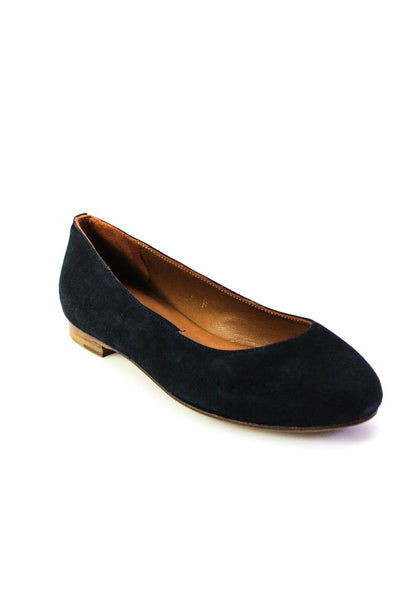 Margaux Womens Slip On Round Toe Classic Ballet Flats Midnight Suede Size 34M