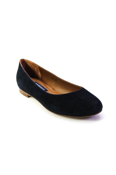 Margaux Womens Slip On Round Toe Classic Ballet Flats Midnight Suede Size 34.5W