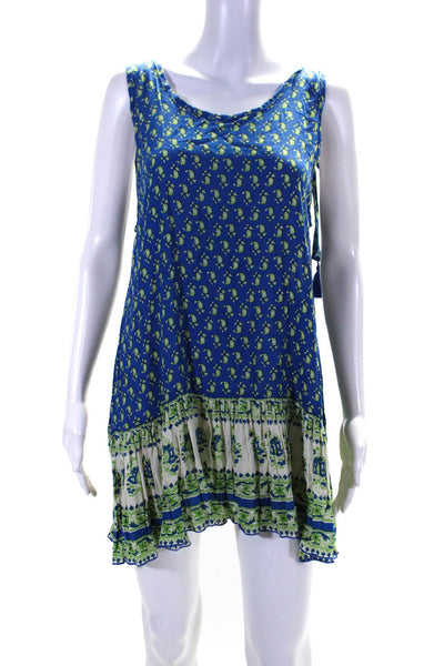 Faithfull The Brand Womens Paisley Print Sleeveless Mini Dress Blue Size S