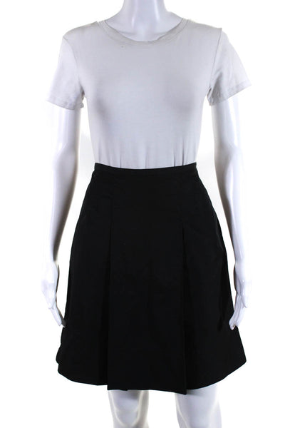 BCBGMAXAZRIA Women's Zip Closure Pleated Lined Mini Skirt Black Size 0