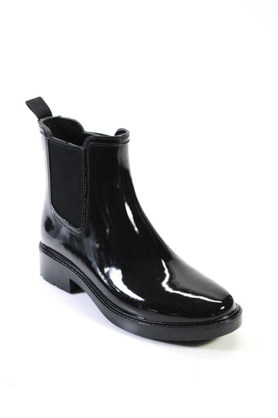Ralph Lauren Women's Round Toe Pull-On Ankle Rubber Boot Black Size 6