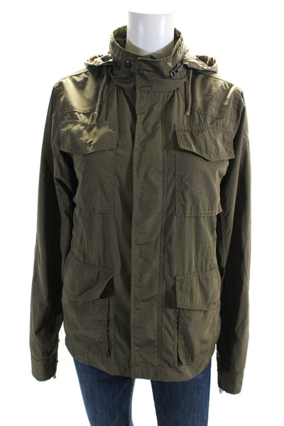 I. Spiewak & Sons Womens Full Zip Short Hooded Anorak Jacket Olive Green Size S