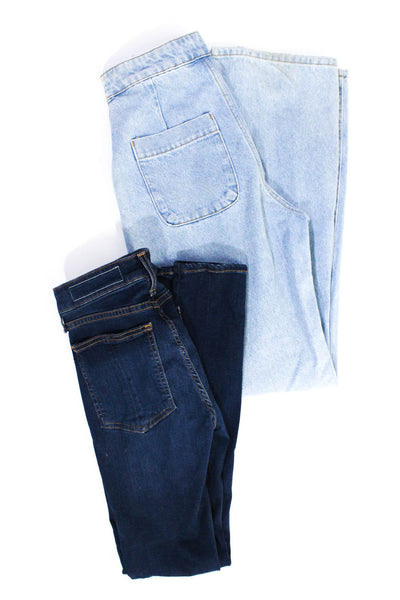Zara Rag & Bone Womens Cotton Pearled Straight Skinny Jeans Blue Size 25 2 Lot 2