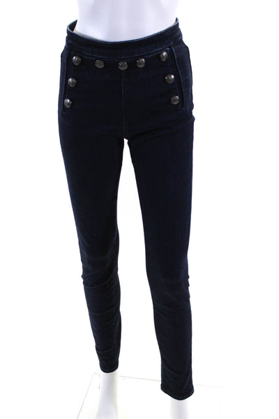Veronica Beard Women High Rise Dark Wash Skinny Sailor Jeans Blue Size 25