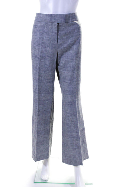 Lafayette 148 New York Womens Gray Linen High Rise Straight Dress Pants Size 10