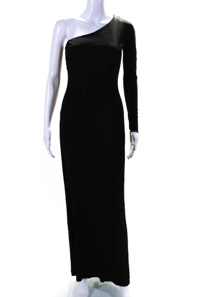 David Meister Womens Black One Shoulder Long Sleeve Bodycon Dress Size 2
