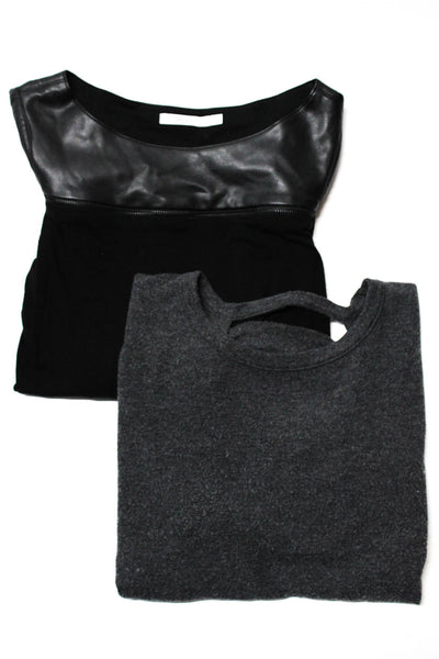 Bailey 44 Chaser Womens Long Sleeve Knit Shirts Black Gray Small Medium Lot 2