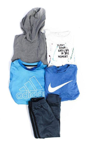 Adidas Nike Crewcuts Zara Boys Tee Shirts Jogger Pants Blue White Size 4-7 Lot 5