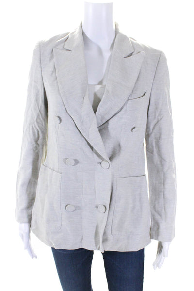 3.1 Phillip Lim Womens Light Gray Double Breasted Long Sleeve Jacket Size S