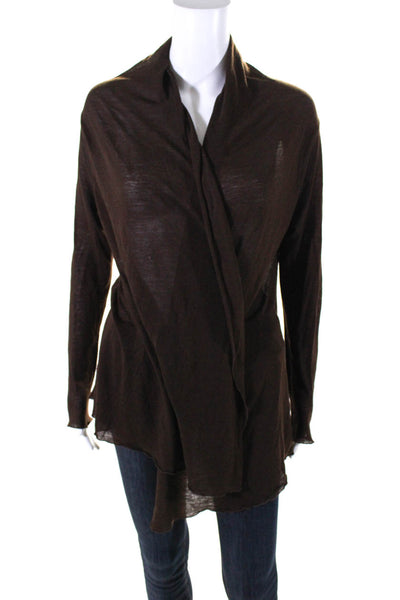 BCBG Max Azria Womens Long Sleeves Cardigan Wrap Sweater Brown Size Medium