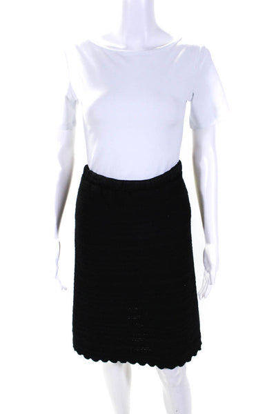 Adolfo At Saks Fifth Ave Womens Vintage Knit A Line Skirt Black Size 8