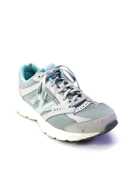 New Balance Womens Lace Up Side Logo Mesh Trim Low Top Running Sneakers Gray 9.5