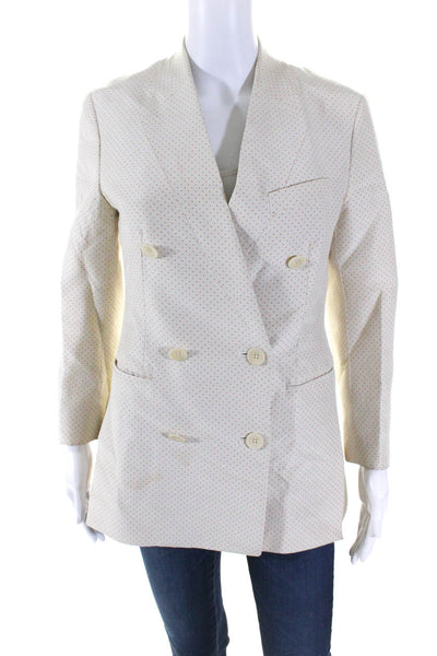 3.1 Phillip Lim Women Polka Dot Print Double Breasted Blazer Jacket Ivory Size 4