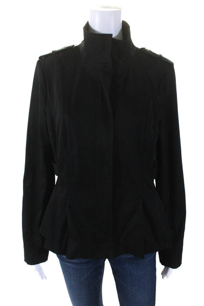 Cynthia Rowley Women's Long Sleeves Full Zip Pockets Jacket Black Size M