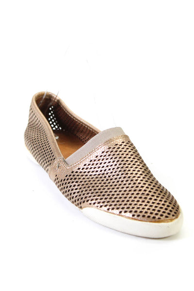 Frye Women's Round Toe Mesh Rubber Sole Slip-On Shoe Gold Size 6