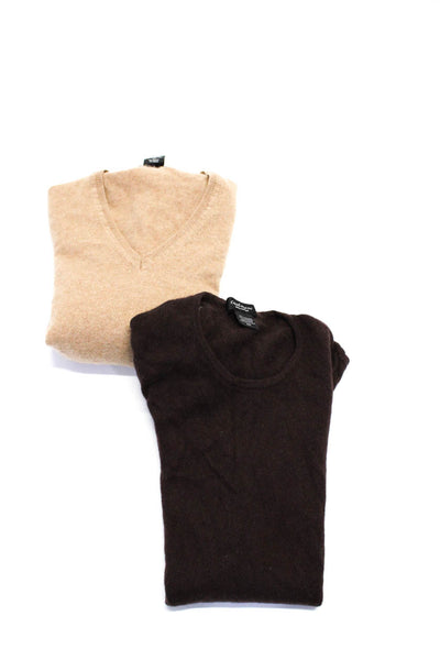 Cashmere Lord & Taylor Womens Sweaters Beige Brown Size Medium Lot 2
