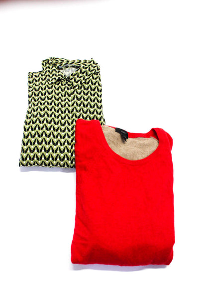 J Crew Zara Womens Sweater Tops Blouse Red Size XL L Lot 2