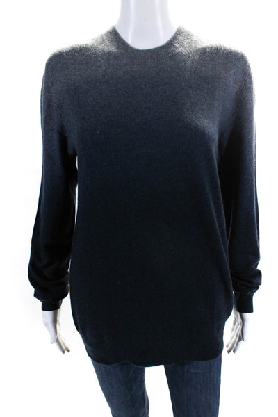 Christopher Fischer Womens Crew Neck Ombre Cashmere Sweater Gray Blue Size Small