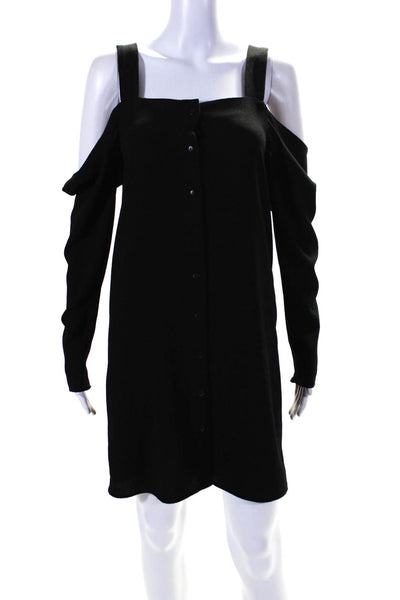 Designers Remix Charlotte Eskilden Womens Cold Shoulder Mini Dress Black Size 32