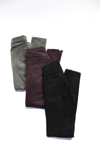 AG Adriano Goldschmied Womens Corduroy Skinny Jeans Gray Purple Size 24 Lot 3