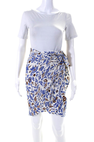 Antik Batik Women's Unlined Wrap Tie Waist Floral Mini Skirt Size S