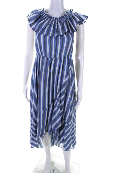 Ble Resort Collection Womens Off Shoulder Striped Cover Up Blue White One Size