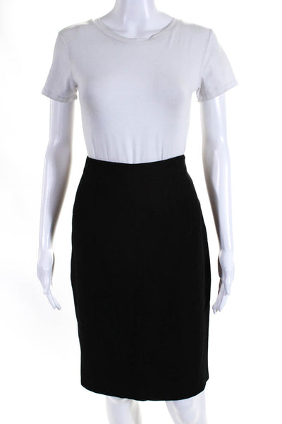 Dolce & Gabbana Womens Knee Length Woven Canvas Pencil Skirt Black Size 8