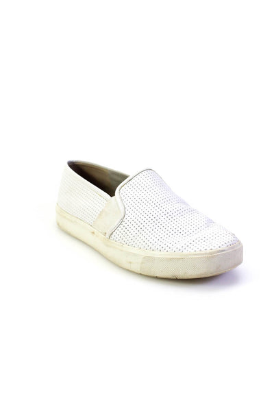 Vince Womens Slip On Perforated Low Top Sneakers White Leather Size 6.5
