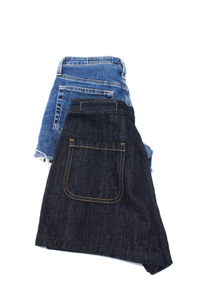 Rag & Bone AG Womens Dark Wash Lace Up Denim Shorts Blue Size 25 26 Lot 2