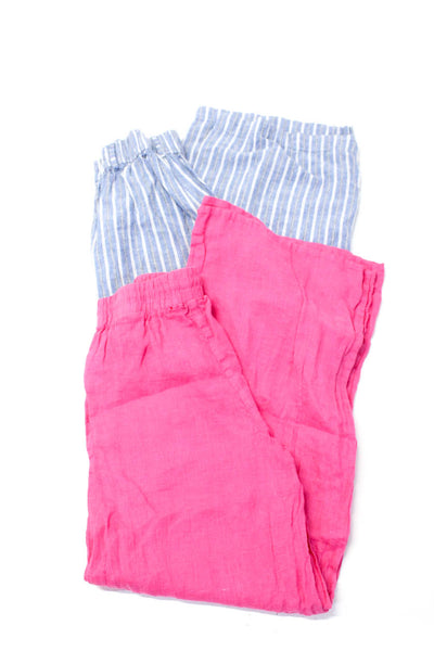 Stark Z Supply Womens Linen High Rise Elastic Wide Leg Pants Pink Size XS Lot 2