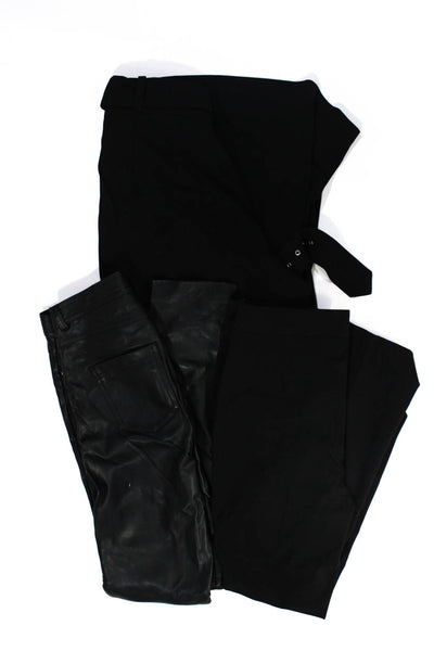 Zara Womens Black Faux Leather Zip Detail Skinny Leg Pants Size S XS Lot 3