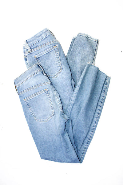 J Crew For All Mankind Womens High Rise Skinny Jeans Blue Size 25 Lot 2