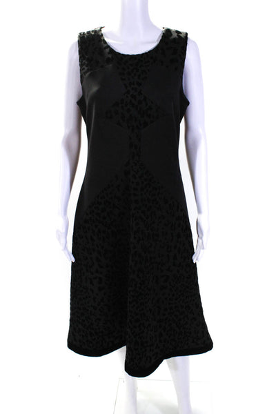 Karl Lagerfeld Womens Velvet Animal Print Sleeveless Gown Black Size 10