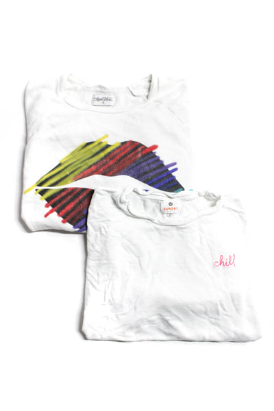 Sundry Lauren Moshi Womens Embroidered Graphic Sweatshirt White Size XS 0 Lot 2