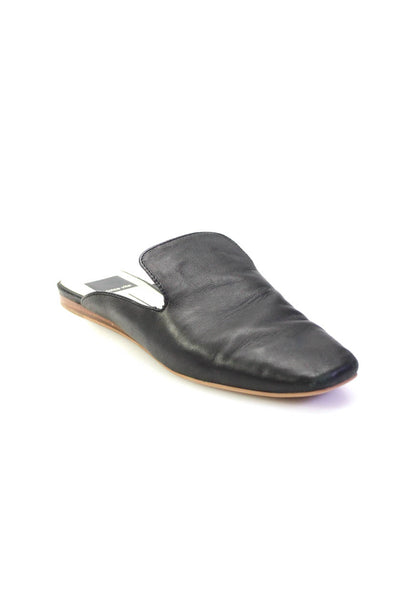 Dolce Vita Womens Slip On Square Toe Slippers Mules Black Leather Size 7M